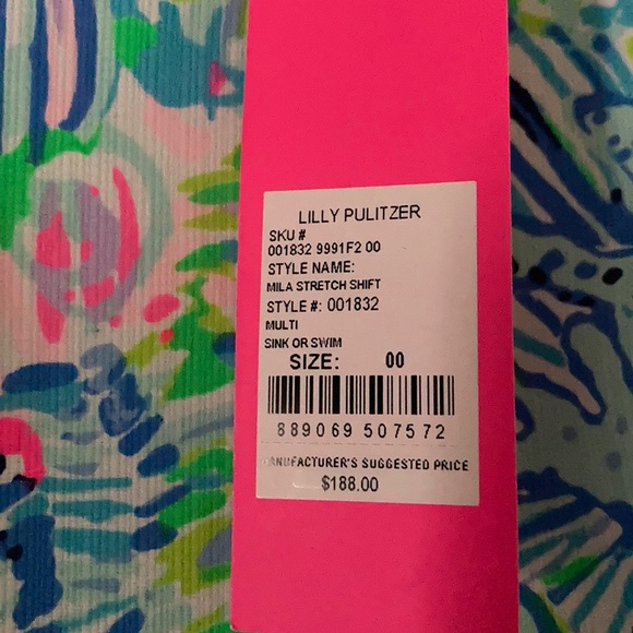 Lilly Pulitzer Mila Stretch Shift Sink or Swim 00 - Picture 4 of 5